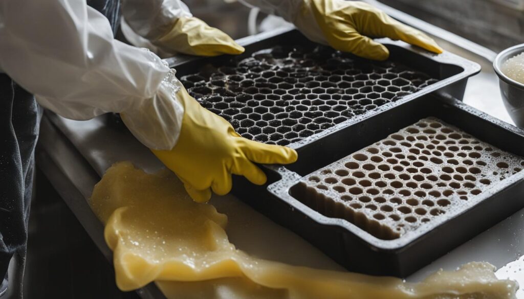 Cleaning and maintenance of silicone honeycomb molds