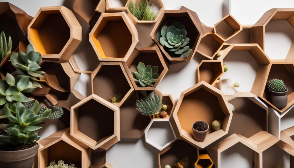 DIY honeycomb shelf