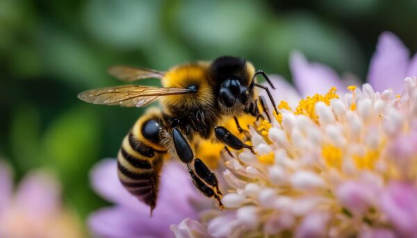 Bee Covered in Pollen – Nature’s Colorful Ambassador