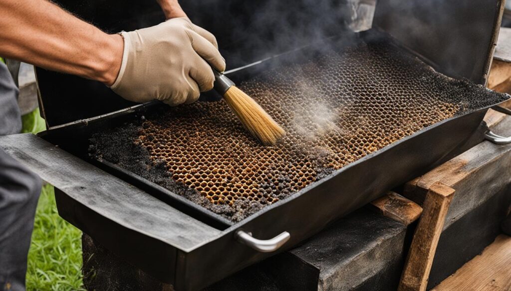cleaning honeycomb smoker