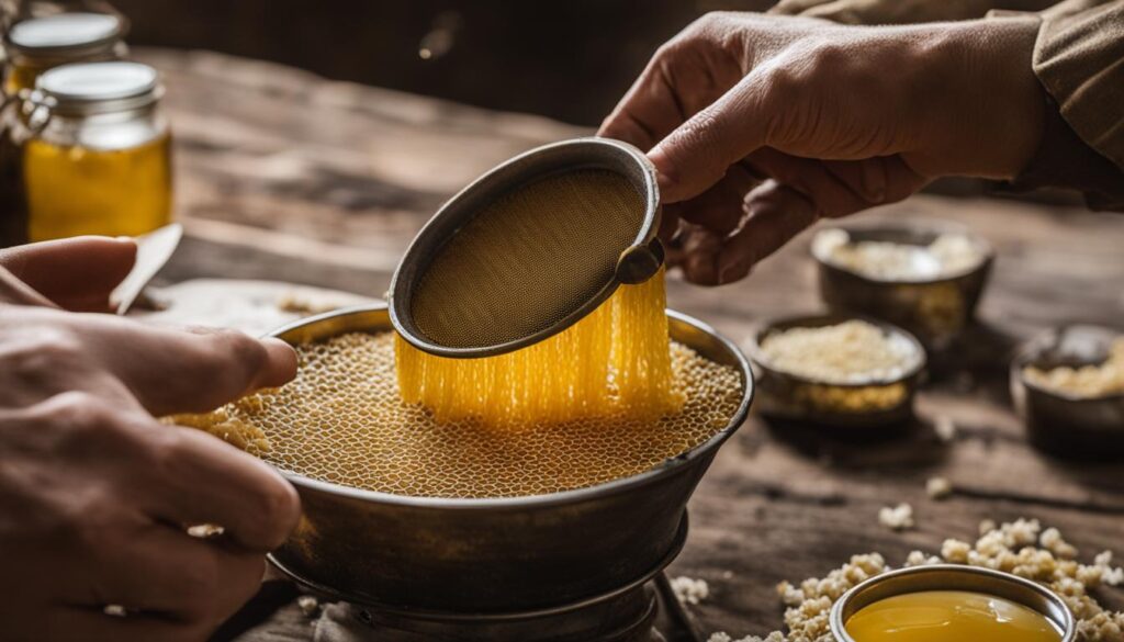 collecting purified beeswax