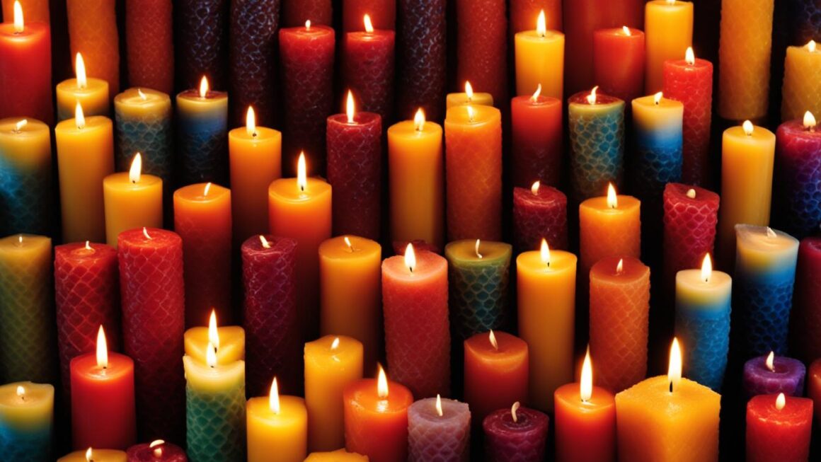 colored beeswax candles