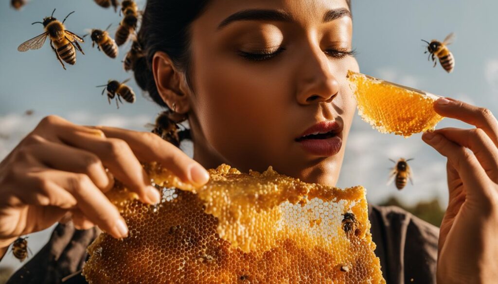 eating honeycomb