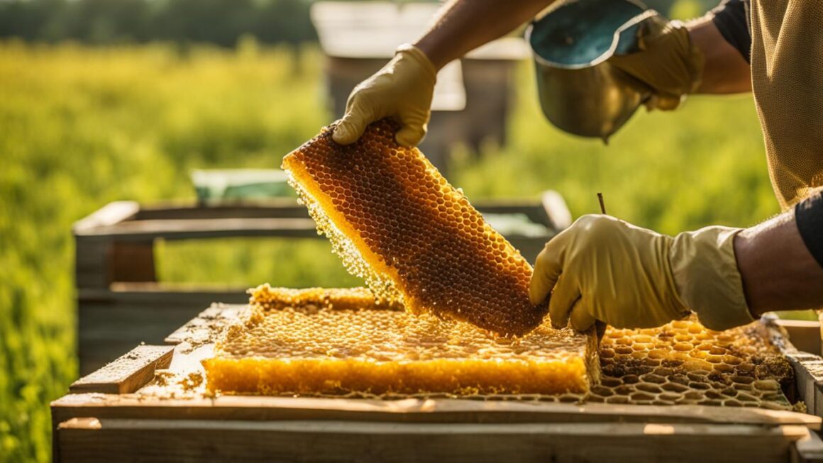 harvesting beeswax