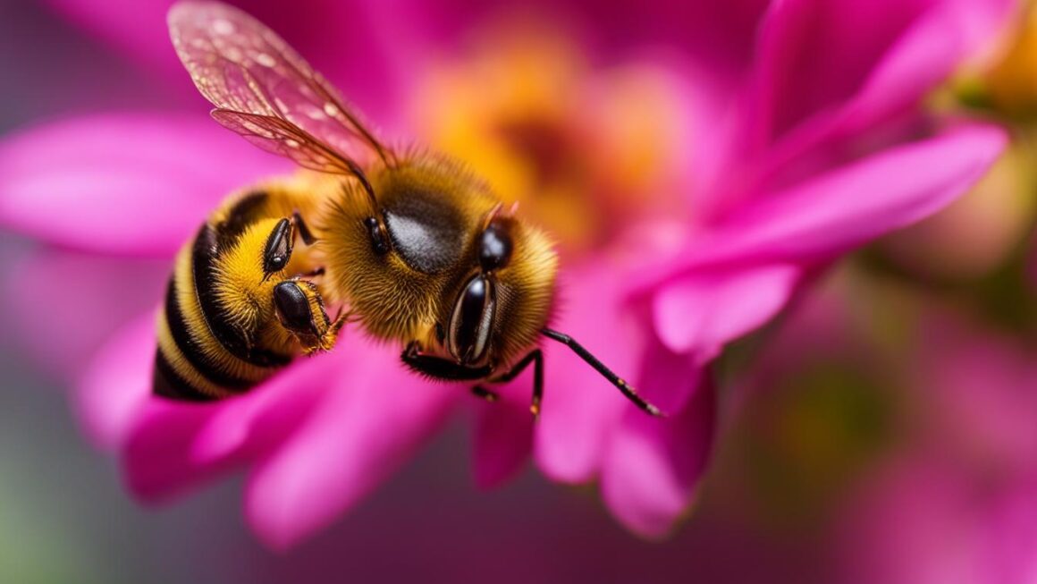 honey bee with pollen on legs