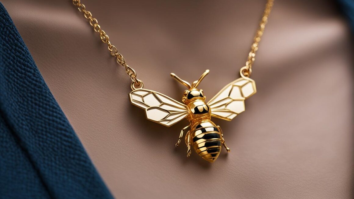 honeycomb bee necklace