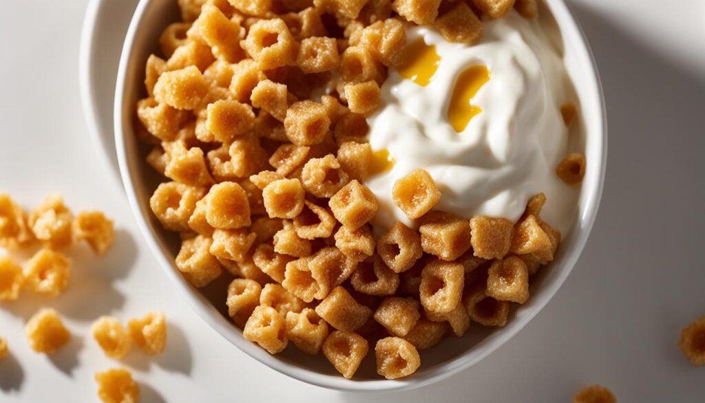 honeycomb cereal yogurt bowl