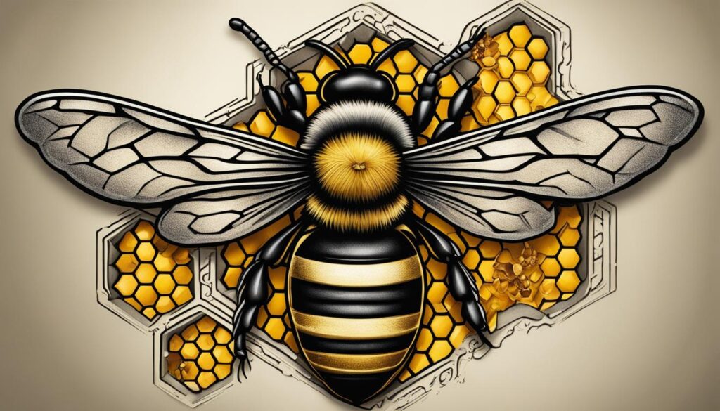 honeycomb maze bee tattoo