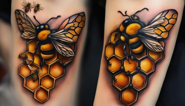 Honeycomb Sleeve Tattoo BeeInspired Ink for a Striking Look