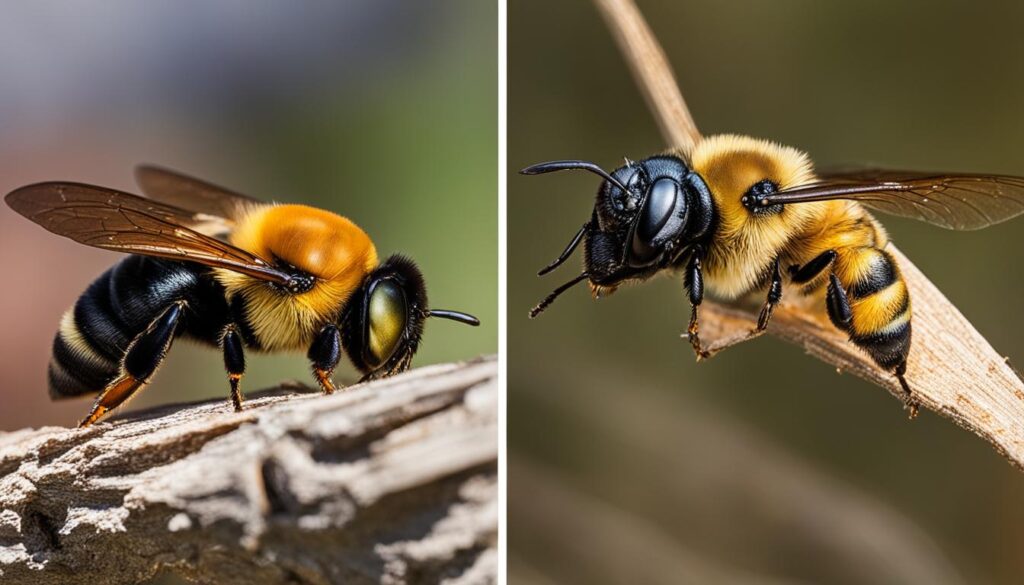 male vs female carpenter bee roles