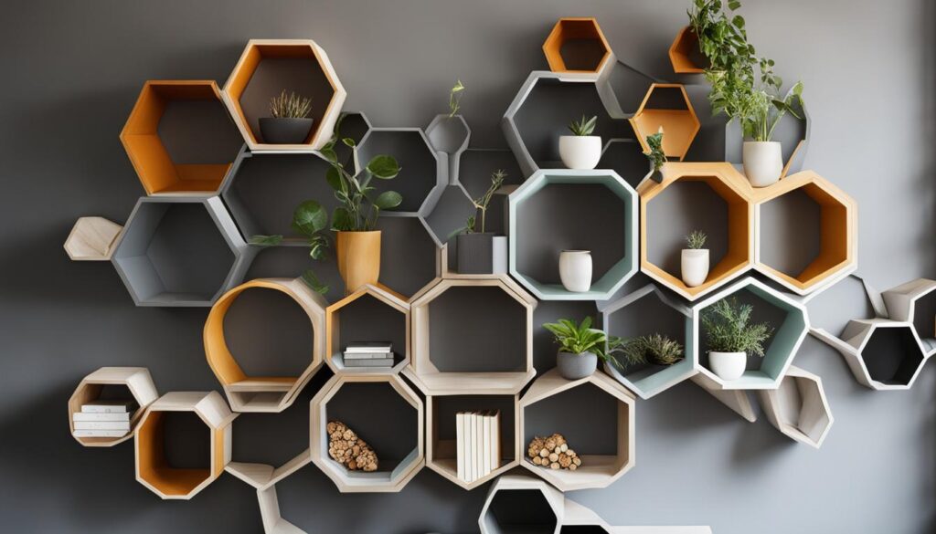 modern honeycomb shelves