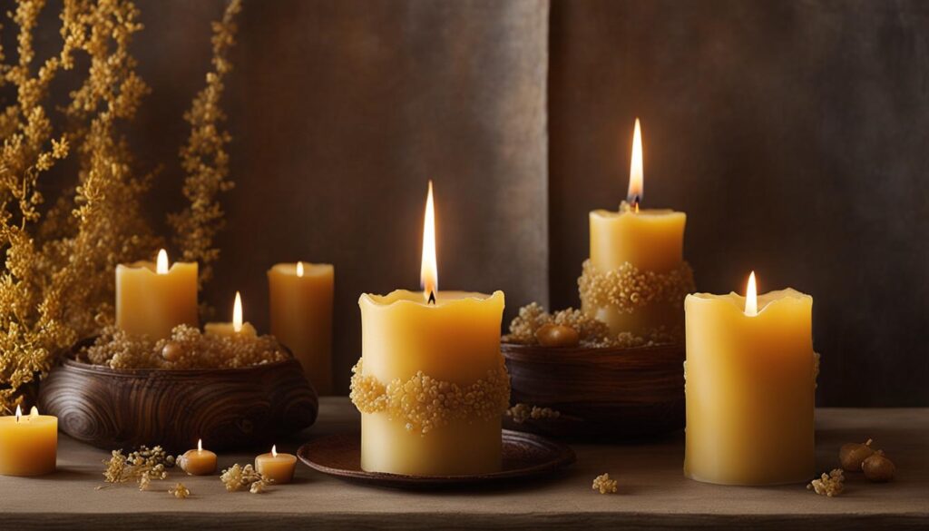 myrrh and frankincense scented beeswax candles