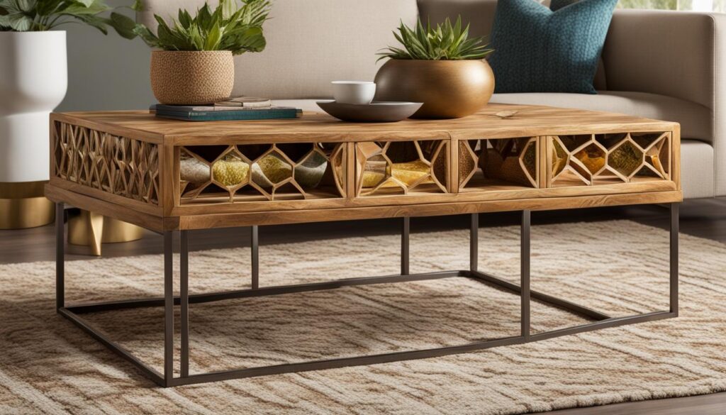 natural mango wood coffee table