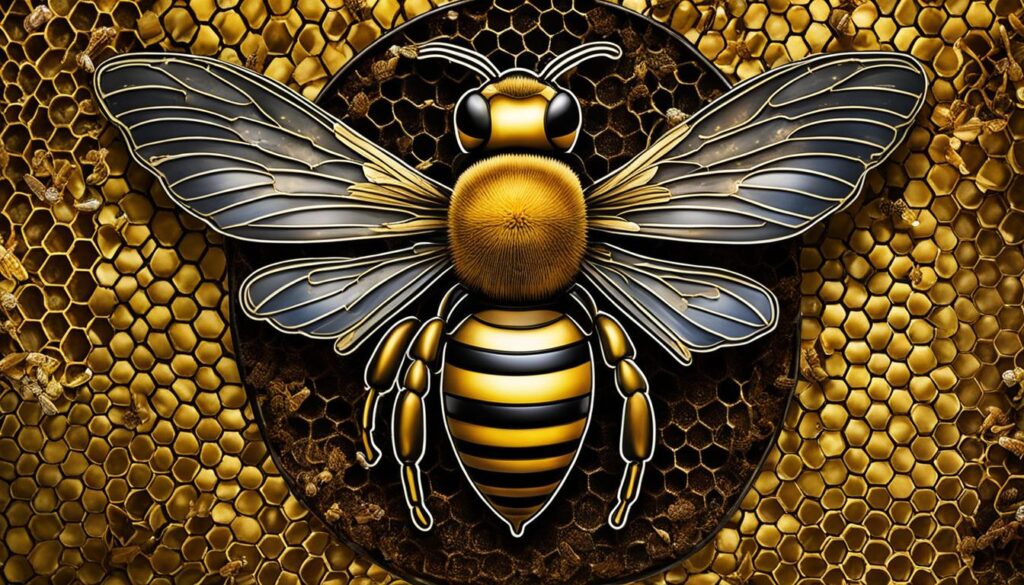 queen bee and honeycomb