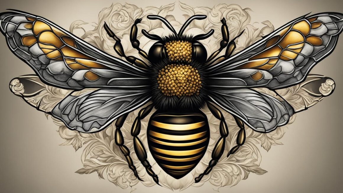 realistic queen bee tattoo