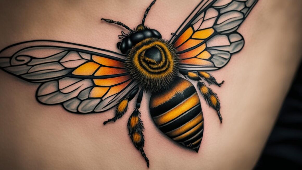 small queen bee tattoo