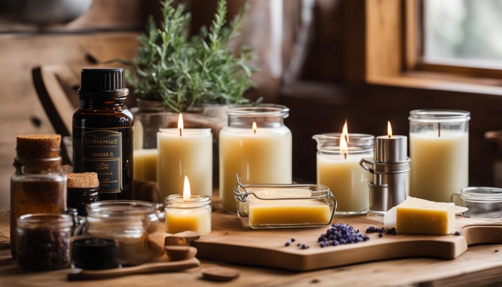 soy and beeswax candle making materials