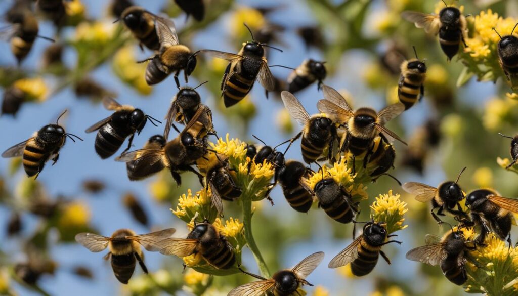 swarm behavior of carpenter bees and honey bees