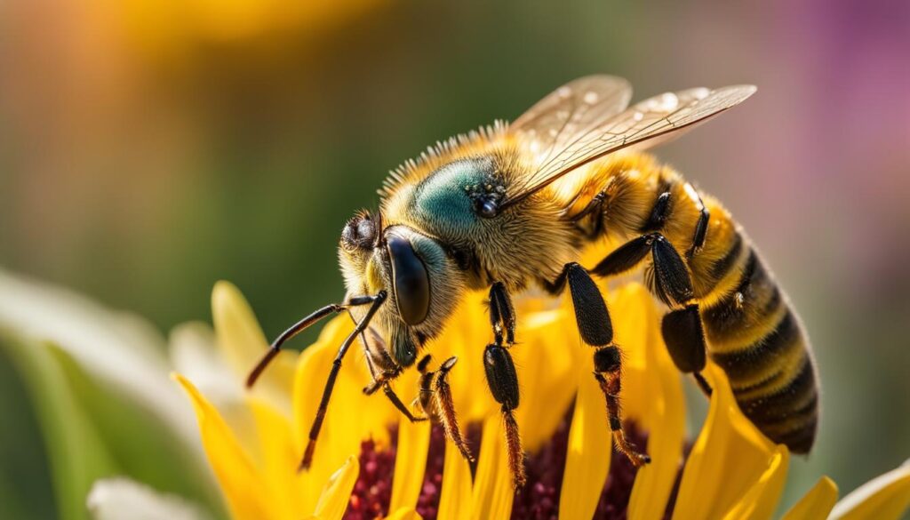 sweat bee pollinating a flower