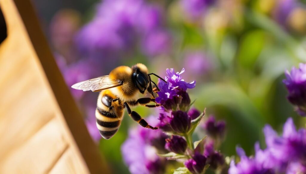 using a bee pollen feeder