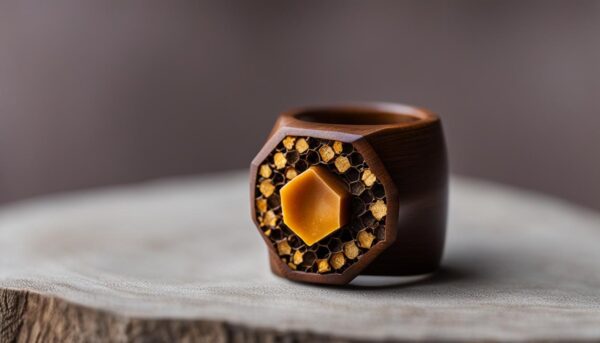 Natural and Sustainable Wood and Beeswax Ring for Eco-Friendly Fashion