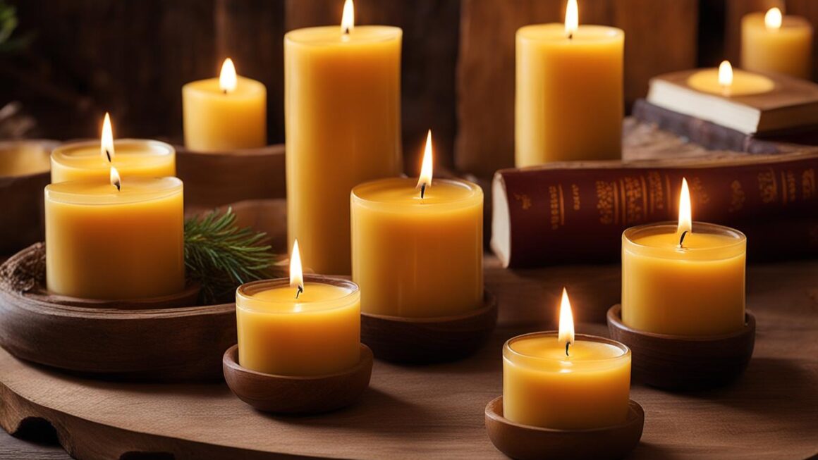 wooden wick beeswax candles